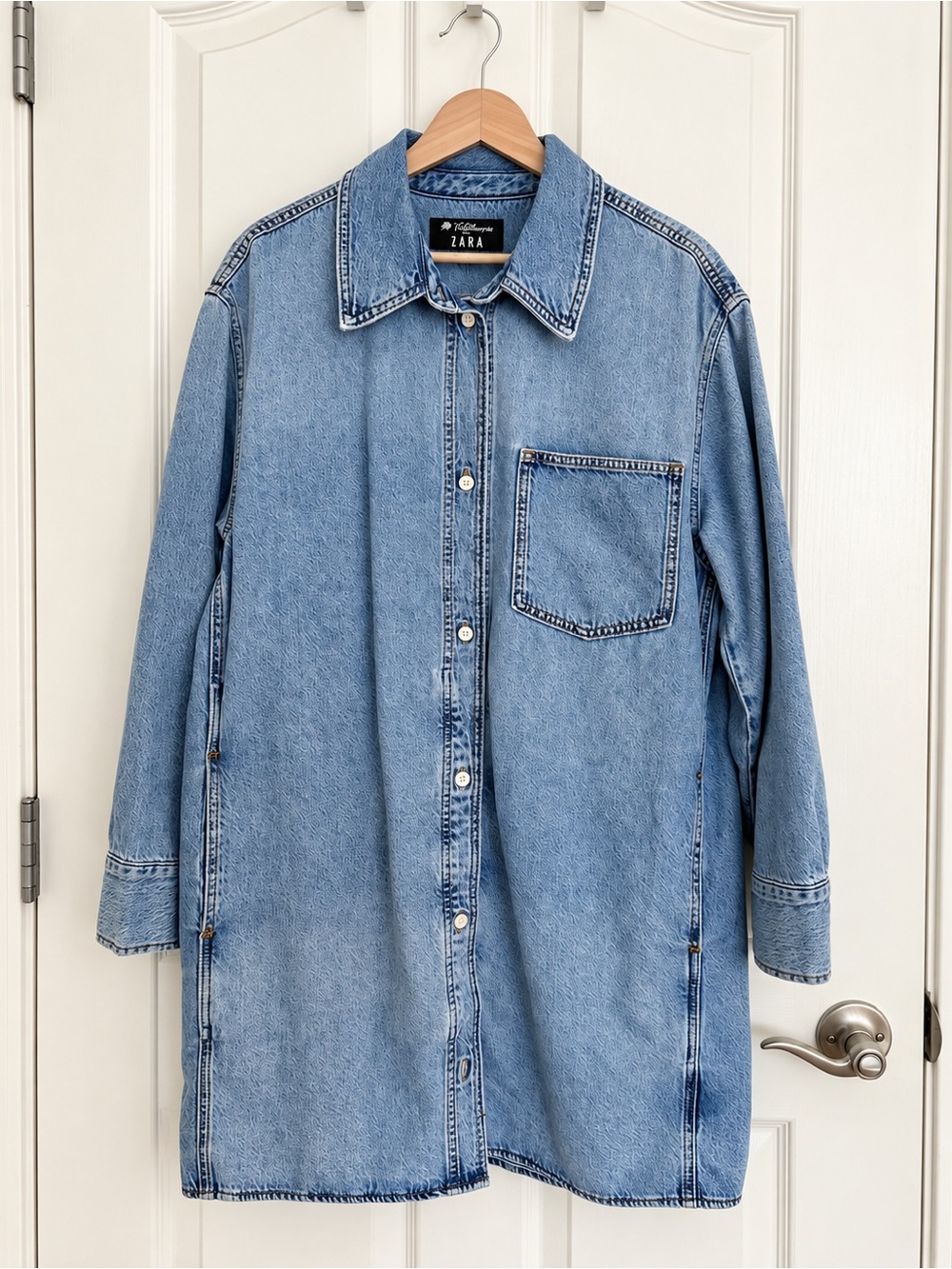 Willy Chavarria x ZARA Exclusive Light Blue Denim Midi Dress